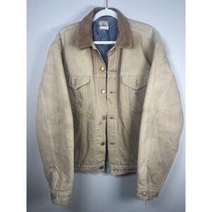 Carhartt J09 Brown Blanket Lined Duck Canvas Trucker Jacket Vintage 6/2010 USA